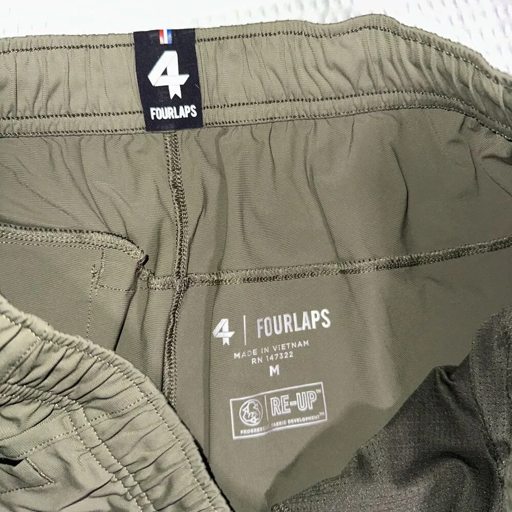 Fourlaps Pants Mens Medium Performance Athletic Jogger Zip Pockets Polyester
